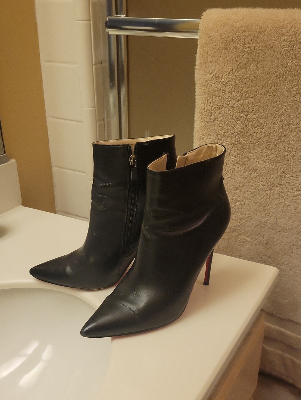 Red Bottomed Ankle Boots